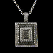 Kép 2/6 - Fehérarany ékszergarnitúra briliáns csiszolású- és fekete gyémántokkal