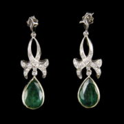 Smaragd és gyémánt köves ékszergarnitúra