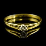 Kép 2/2 - 18 karátos sárgaarany szoliter gyűrű briliáns csiszolású gyémánt kővel (0.15 ct)