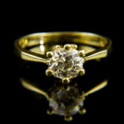Kép 2/2 - 14 karátos sárgaarany szoliter gyűrű briliáns csiszolású gyémánt kővel (1.02 ct)