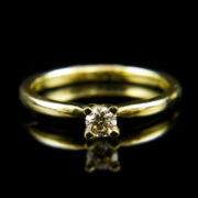 Kép 2/2 - 14 karátos sárgaarany eljegyzési gyűrű briliáns csiszolású gyémánt kővel (0.20 ct)