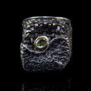 Kép 2/5 - Juvite ezüst designe gyűrű olivin kővel