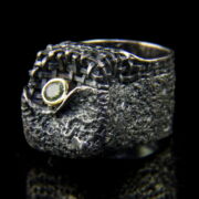 Kép 3/5 - Juvite ezüst designe gyűrű olivin kővel