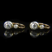 Kép 2/3 - Bouton fülbevaló pár régi csiszolású gyémánt kövekkel