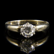 Kép 2/2 - 14 karátos fehérarany eljegyzési gyűrű gyémánt kővel