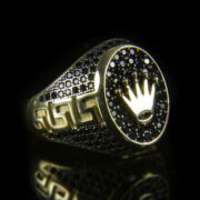 Kép 1/2 - Rolex arany pecsétgyűrű fekete ónix kövekkel