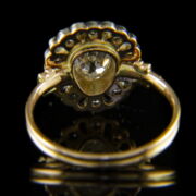 Kép 4/4 - Rozetta fazonú női arany gyűrű csepp alakú gyémánttal