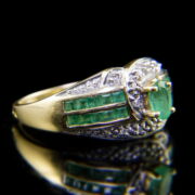 Kép 1/5 - Smaragd köves gyűrű gyémántokkal
