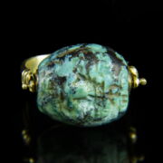 Kép 2/2 - Arany gyűrű antik türkiz kővel