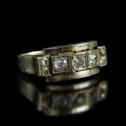 Kép 1/2 - Fehérarany gyémánt köves női art deco gyűrű