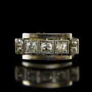 Kép 2/2 - Fehérarany gyémánt köves női art deco gyűrű