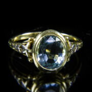 Női arany gyűrű akvamarin kővel
