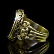 Kép 4/5 - Férfi arany pecsétgyűrű ovális ónix kővel
