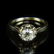 Szoliter gyűrű régi csiszolású gyémánt kővel (1.4 ct)