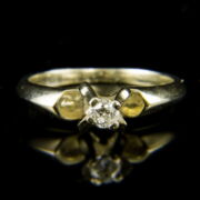14 karátos fehérarany szoliter gyűrű briliáns csiszolású gyémánt kővel (0.16 ct)