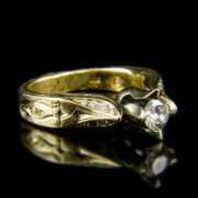 Kép 1/2 - 14 karátos szoliter fazonú sárgaarany gyűrű gyémánt kövekkel
