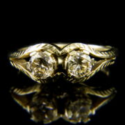 Kép 2/2 - Toi et Moi stílusú gyémánt köves arany gyűrű