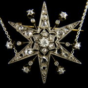 Ezüst nyaklánc gyémánt köves csillag medállal
