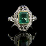 Kép 2/2 - Smaragd gyűrű gyémánt kövekkel