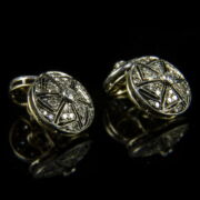 Kép 1/2 - Mandzsettagomb pár gyémánt kövekkel