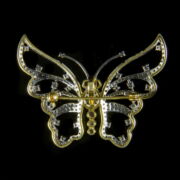 Kép 2/2 - Gyémánt köves pillangó bross