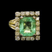 Kép 2/2 - Smaragd köves gyűrű briliánsokkal