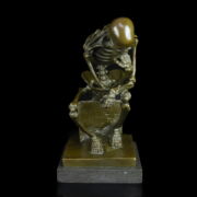 Kép 2/3 - Rodin után:  "gondolkodó" Milo jelzéssel bronz csontváz figurája
