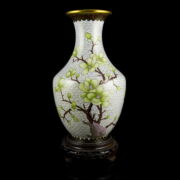 Kép 1/2 - Kínai sárgaréz váza rekeszzománc díszítéssel