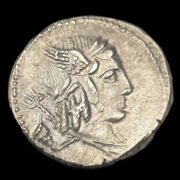 Kép 1/2 - Római Köztársaság kori ezüst denár - L. Iulius Bursio (Kr.e. 85)