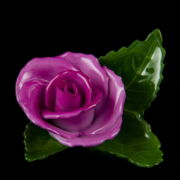 Kép 1/3 - Herendi porcelán rózsa élénk rózsaszín