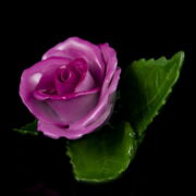 Kép 2/3 - Herendi porcelán rózsa élénk rózsaszín