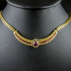 Picture 5/8 -Ruby-diamond golden jewellery set