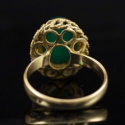 Picture 5/5 -Women's ring with green cabochon-cut agate 