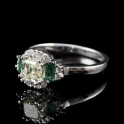 Picture 3/5 -Modern gyémánt gyűrű smaragd kövekkel 