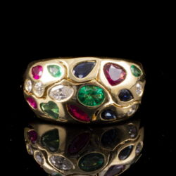 Picture 2/5 -Ring with colored gemstones