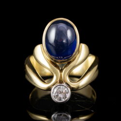 Picture 2/5 -Gyűrű kabochon zafír kővel 