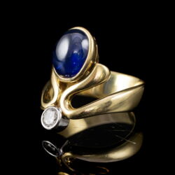 Picture 3/5 -Gyűrű kabochon zafír kővel 