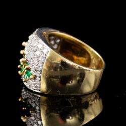 Picture 4/5 -Alessandriai gyémántgyűrű smaragdokkal 