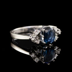 Picture 1/5 -Női gyűrű zafírral és gyémántokkal