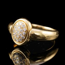Picture 4/7 -Arany gyűrű gyémántokkal illetve zafírral  ékített átfordítható gyűrűfejjel