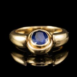 Picture 6/7 -Arany gyűrű gyémántokkal illetve zafírral  ékített átfordítható gyűrűfejjel