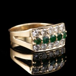 Picture 1/5 -Gyűrű smaragdokkal és gyémántkövekkel
