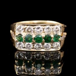 Picture 2/5 -Gyűrű smaragdokkal és gyémántkövekkel