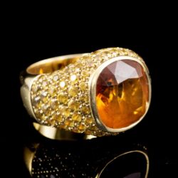 Picture 1/5 -Citrine ring with yellow sapphires