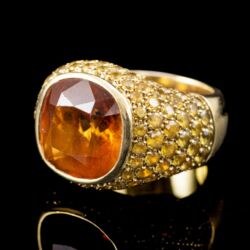 Picture 3/5 -Citrine ring with yellow sapphires