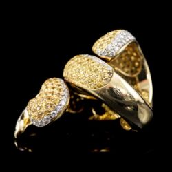 Picture 4/5 -Modern olasz gyűrű sárga zafírokkal ékített kígyós gyűrűfejjel