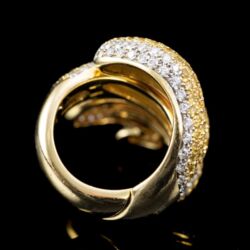 Picture 5/5 -Modern olasz gyűrű sárga zafírokkal ékített kígyós gyűrűfejjel