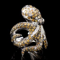 Picture 1/5 -Designe gyűrű kövekkel ékített polipos fejjel 