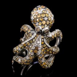 Picture 2/5 -Designe gyűrű kövekkel ékített polipos fejjel 