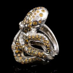 Picture 4/5 -Designe gyűrű kövekkel ékített polipos fejjel 